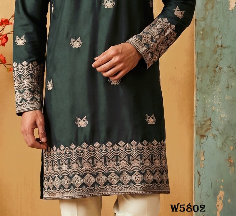 Outluk Wedding Vol 58 Silk Mens Kurta With Pajama 